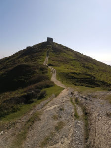 Rame Head and Rame Head chapel photo taken from the coast path sign for the Richard W Luscombe Photography Portfolio