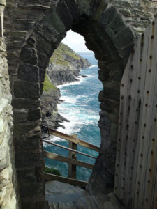 Tintagel Cornwall scene through a doorway at the castle looking to the sea photo for the Richard W Luscombe Photography Portfolio
